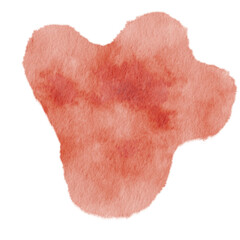 Watercolor Abstract shape red blob.
