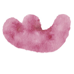 Watercolor Abstract shape red blob.
