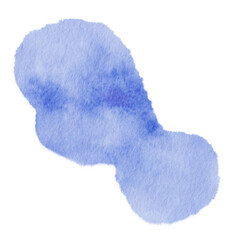 Watercolor Abstract shape blue blob.