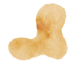 Watercolor Abstract shape yellow blob.