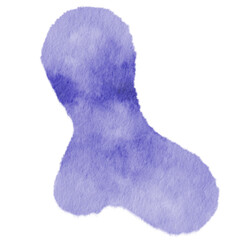 Watercolor Abstract shape purple blob.