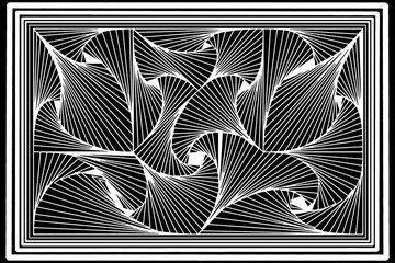 Vector image of a geometric figure from straight lines and curls