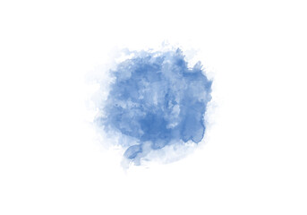 Abstract blue watercolor hand-painted for background. Stain artistic used as being an element in the decorative design of background, header, brochure, poster, card, cover or banner.