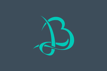 B initial logo design beauty wellness yoga spa salon health care icon symbol