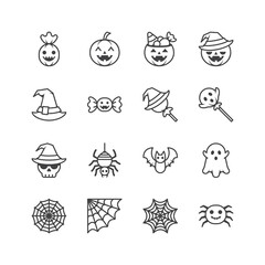 Halloween line icon design. icons set on a white background. Vector illustration