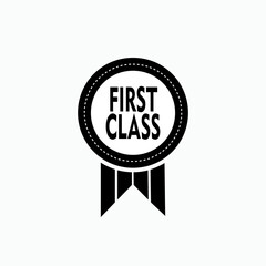 First Class Icon. Quality Service Symbol - Vector.    