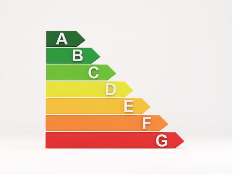 Energy Efficiency Chart On Isolated White Background with Clipping Path