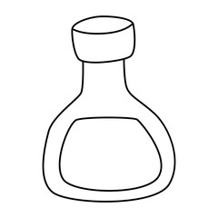 Glass bottle soy sauce outline icon