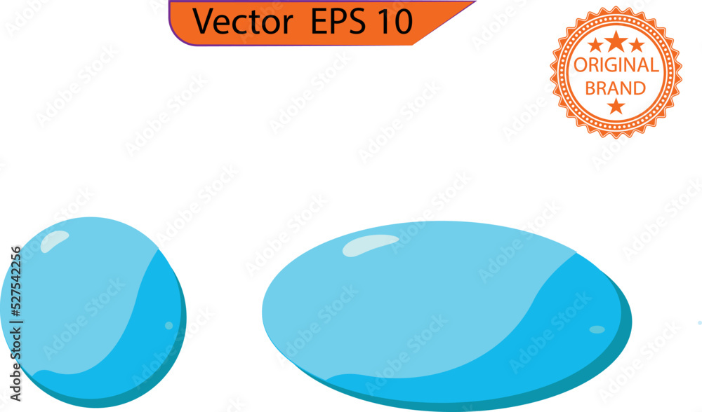 Wall mural set of empty glass blue buttons and sliders, web icons for game. button set glossy. eps 10