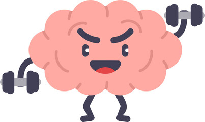 Brain Cartoon Character Work Out