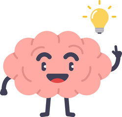 Brain Cartoon Character Think Idea