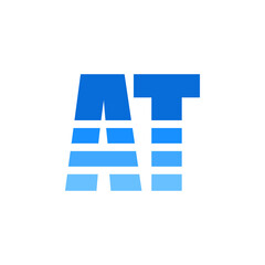 Obraz premium Initial Typography Letter AT Logo Design Template Design with Creative, Modern Gradient Style