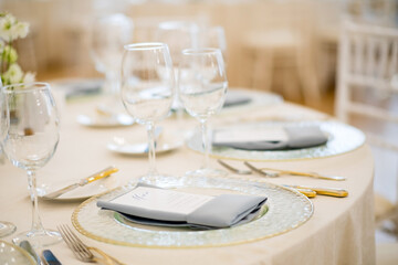 Wedding table decoration catering service.