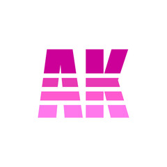 Initial Typography Letter AK Logo Design Template Design with Creative, Modern Gradient Style