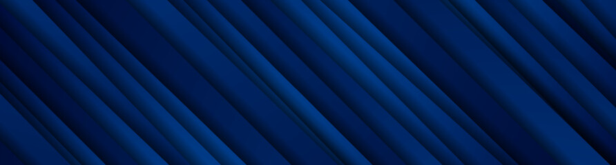 Obraz premium Dark blue abstract stripes minimal geometric background. Vector banner design