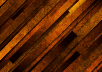 Dark orange abstract grunge geometric background with stripes. Vector design