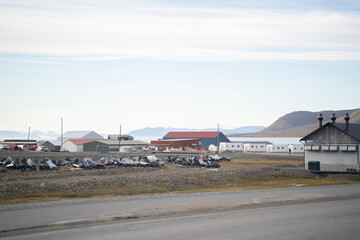 Fototapeta na wymiar view of the city of Longyearbyen in Svalbard Islands, Norway