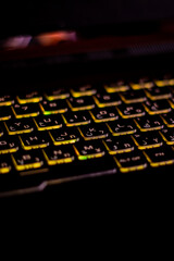 Luminous laptop keyboard