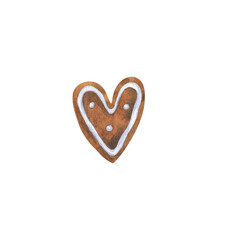 Watercolor illustration. gingerbread with icing. Christmas sweetness.