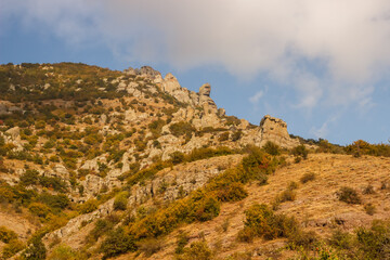 Rocky slope of the Demerdzhi mountain range