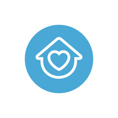 Love house logo, house and heart logo combination, sweet home logo icon vector