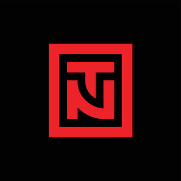 Initial letter TN or NT logo design, vector illustration isolated on black background