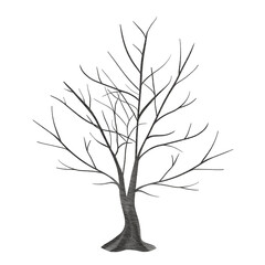 Obraz premium Halloween Spooky tree. Dead Tree watercolor.