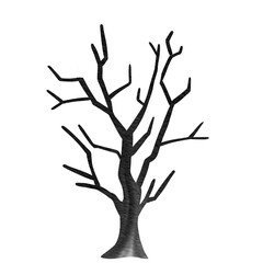 Halloween Spooky tree. Dead Tree watercolor.