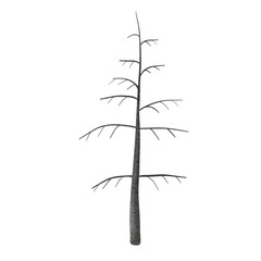 Halloween Spooky tree. Dead Tree watercolor.