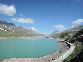 Obraz premium World heritage express train Bernina Express in Switzerland
