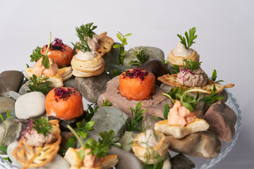 Antipasto platter served with small snacks