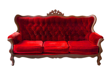 Vintage red sofa isolated  for design - 527548822