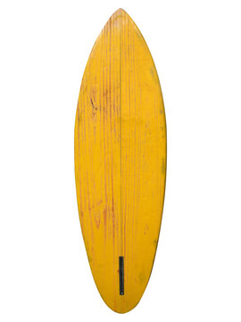  Vintage surfboard yellow color isolated  - Retro styles 60's
