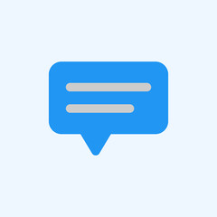 Chat icon in flat style about user interface, use for website mobile app presentation