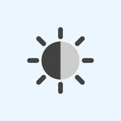 Brightness icon in flat style about user interface, use for website mobile app presentation