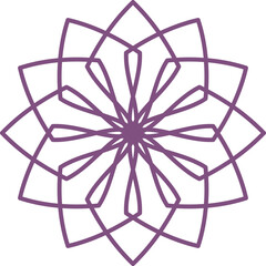 Circular Asian Mosaic Geometric Ornament