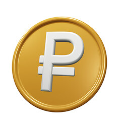 3d ruble gold coin icon