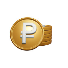 Obraz premium 3d ruble gold coin illustration