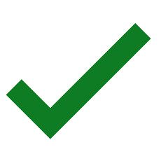 Green check mark. Approve tick. Tick symbol.