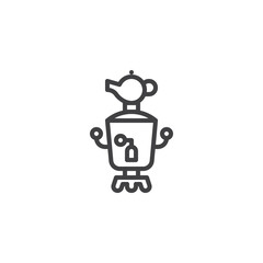 Fototapeta premium Samovar tea line icon