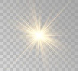 Transparent yellow sunlight special lens flash light effect. Front solar flare lenses	