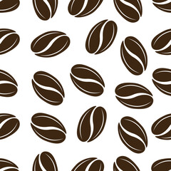 vector illustration of a pattern of coffee beans including seamless, minimalism