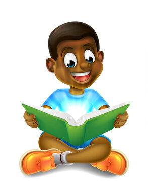 recommend clip art: Cartoon Boy Reading Amazing Book