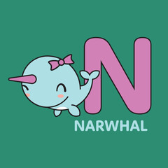 Alphabet N Narwhal
