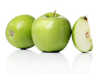 Sliced and whole apples