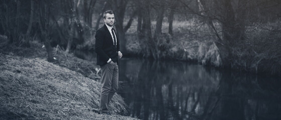 businessman in forest