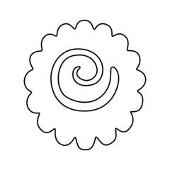 Fish Cake with Swirl line icon