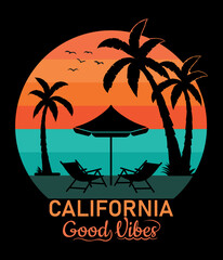 California good vibes t-shirt design.

