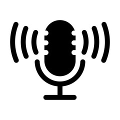 Podcast Microphone icon. Radio mic vector illustration