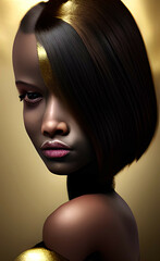 3D portrait of a woman with makeup